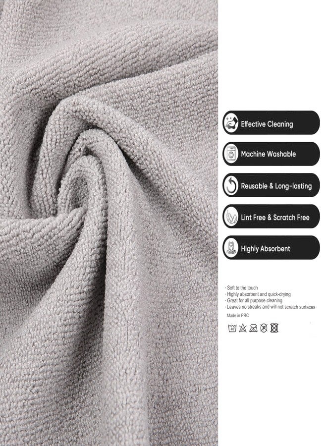 Cutting Edge Essentials 500 GSM Soft Microfiber Cleaning Cloth,Super Absorbent Washable Reusable Cleaning Towels for Home & Kitchen Surfaces,Window,Car,Bike - Pack of 4 (Grey, 40 x 40 Cm) - Image 4